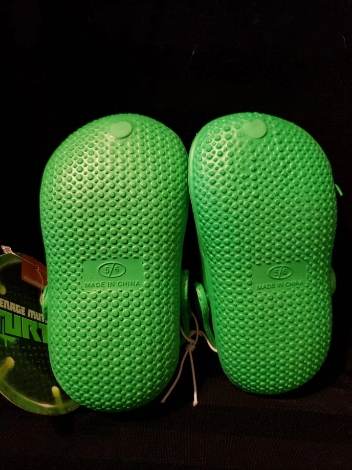 Nickelodeon TMNT 忍者神龟木屐带毛皮幼儿尺寸 5/6 — 第 4/4 张图片