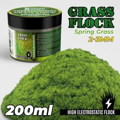 GREEN STUFF WORLD Erba elettrostatica 2-3mm SPRING GRASS - 200ml vegetazione flock modellismo