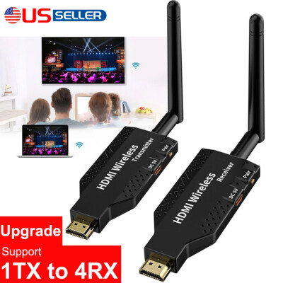 Wireless HDMI Extender Video Transmitter Receiver Screen Mirroring PC To TV 100m