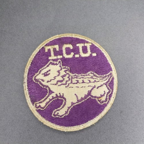 Texas Christian University TCU TX 3" Purple White Patch - Picture 2 of 3