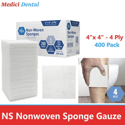 #ad #ad 400 Pk Non Woven Gauze Sponges 4 x 4 Non Sterile 4 ply Sponge Cotton Large $16.88