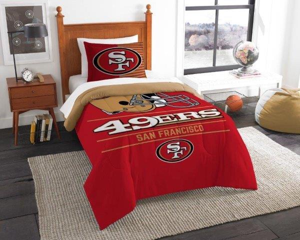 San Francisco 49ers 2 Pc Twin Size Printed Comforter Sham Set