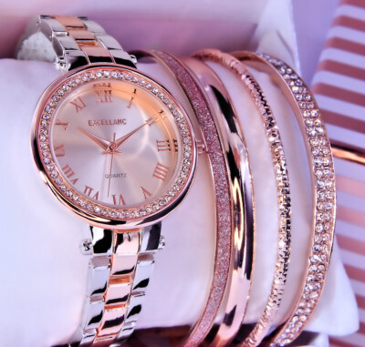 Karma Schmuckset Damenuhr Geschenkset Damen Schmuck Set Gold Gold