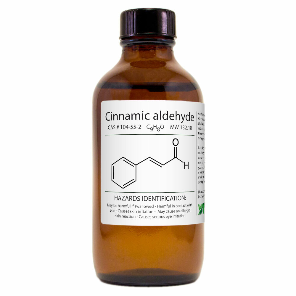 Cinnamic aldehyde - 4 fl oz - Amber Glass Bottle w/ Glass Dropper - GreenHealth