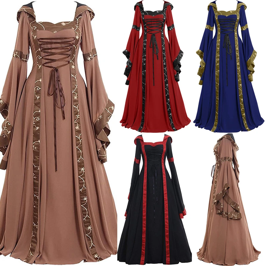 Medieval Dress Women s Vintage Victorian Renaissance Gothic Costume Gown Dress