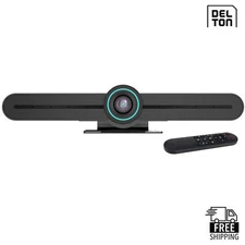 Delton C75 PTZ Ultra HD 4K Video Bar Webcam with AI Tracking, Black
