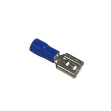 Quick Connect Terminals, Female, PVC Insulated, 14-16 AWG Wire, Blue, 10 Pcs