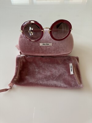 MIU MIU Noir Round Sunglasses in Violet Cyclamen Glitter SMU 13N