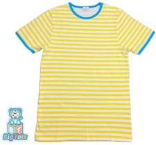 Adult snap shoulder Top Yellow and White Stripe baby print