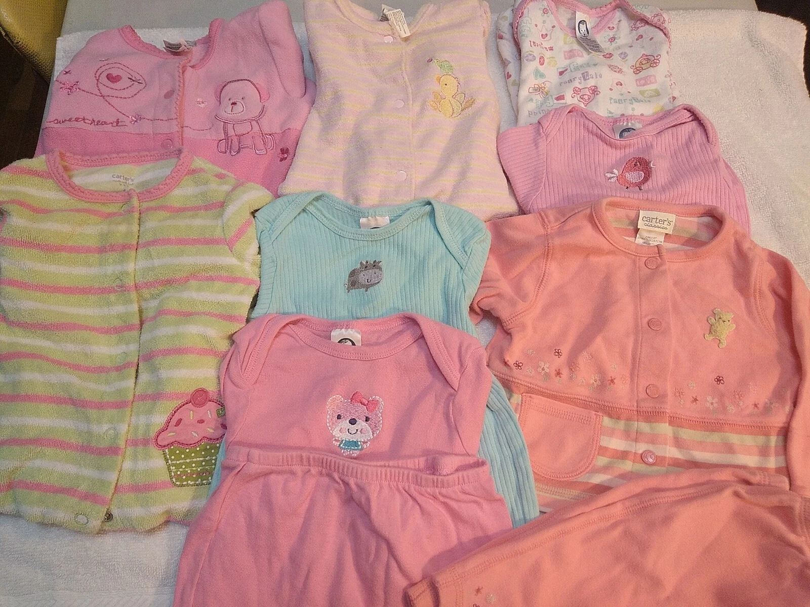 Baby clothing Bundle Of 9 pcs Baby Girl 0-6 & 3-6 Months Carter's Gerber little