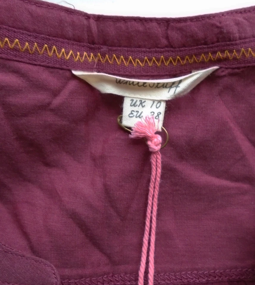 White Stuff Desert Jersey Shirt karas red slub cotton top Size 10 New Tags BNWT - Image 3 of 4