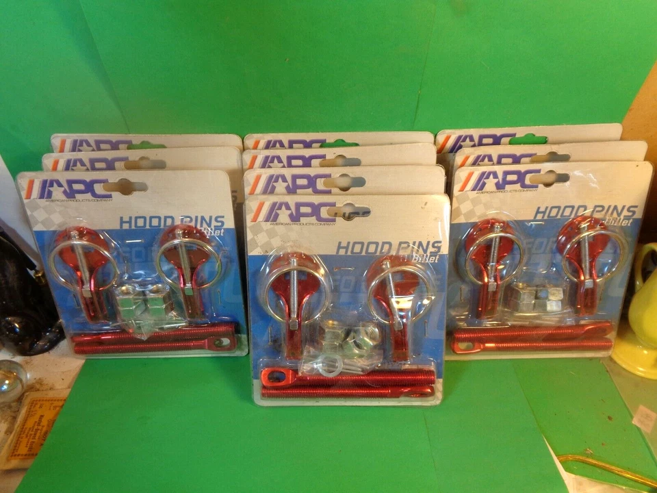 Pinos de capô de tarugo estilo flip over anodizado vermelho APC, #155101, 10 pacotes (novo) - Imagem 2 de 4