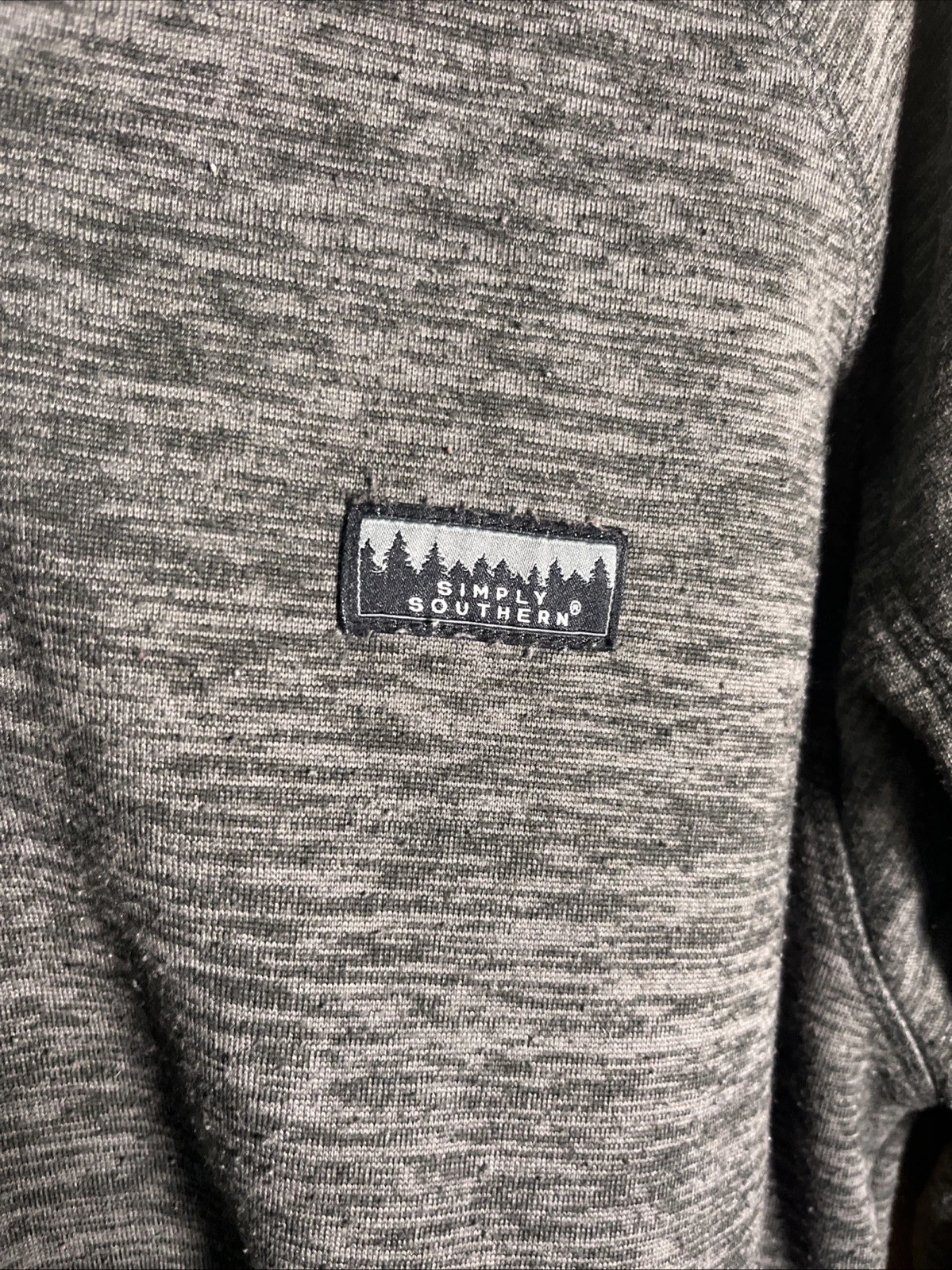 Simply Southern Men’s Lg Quarter Zip Pull Over Fleece Gray (37) image 3