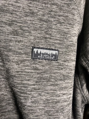Simply Southern Men’s Lg Quarter Zip Pull Over Fleece Gray (37) image 3