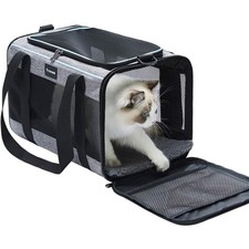 Elegant 19x12x12 Soft-Sided Pet Carrier for Cats Small Dogs Travel in Style
