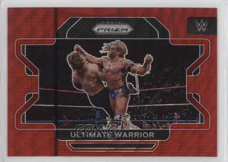 2022 Panini Prizm WWE Ruby Wave Prizm Ultimate Warrior #93 HOF 0vt8