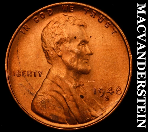 1948-S Lincoln Wheat Cent-Choice Gem BU ++++ Red Lustrous No Reserve #i5735