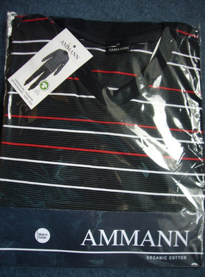 Ammann Schlafanzug Pyjama Langarm 7936 marine / rot / weiß gestreift  106