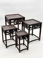 Vintage Chinese Miniature Nesting Tables Set Of 4