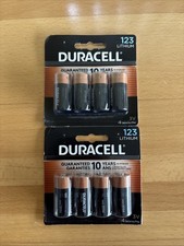 Duracell 123 Lithium Batteries 3V 2 Packs of 4  8 Batteries EXP 2034 New