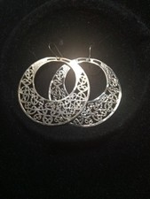 Silver Hoop Earrings Women Fashionable Accessory