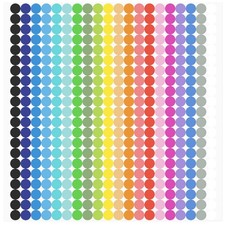 6720 PCS Small Dot Stickers Round Color Coding Labels 6.35mm, Multi