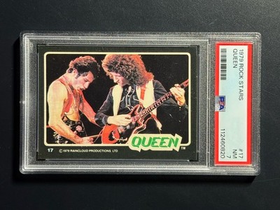 1979 DONRUSS ROCK STARS #17 QUEEN Freddie Mercury PSA 7 Brian May