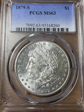 1879 S Morgan Dollar - PCGS MS63 - Light Reverse Toning - As Shown!