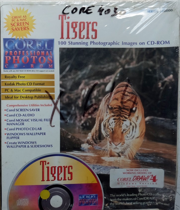 CD-ROM Corel images de tigres de collection libre de droits PC Mac