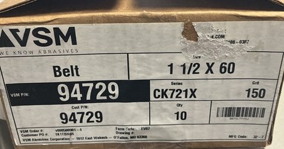 VSM. Sanding Belt 94729, QT 10, Grit 150