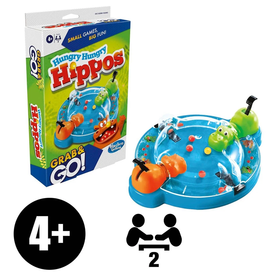 Hungry Hungry Hippos Grab & Go Travel Game - Compact Portable Fun - Image 3 of 3