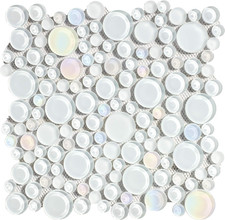 Bubble Glass Mosaic Tiles - 5 Sheets for Stunning Backsplash Shower Decor