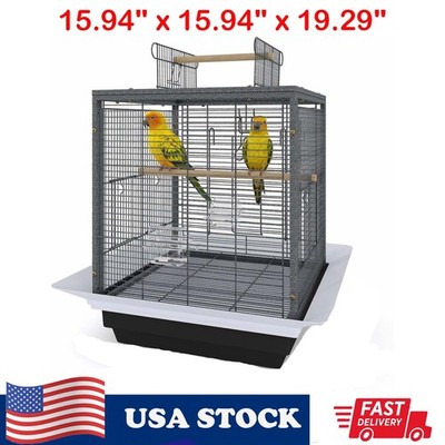 Metal Small Bird Cage, 19'' Parakeet Cage with Tray and Handle