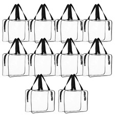 10 PCS Large Clear Makeup Cosmetic Organizer Bag, Plastic PVC Tote Bags with ...