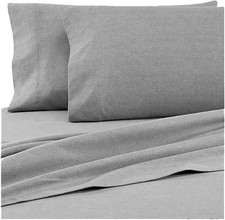 HomeGrown Seasons Collection Twin Flannel Sheet Set - 100 Cotton - Grey Solid