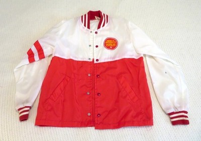 Vtg Chrysler Dodge Windbreak Jacket ''I Built it. I Bought it. Snaps White Red