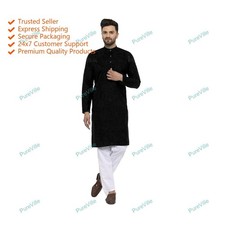 Mens Kurta Traditional Mens Wear Cotton Kurta Color Black Mens Designer Kurta