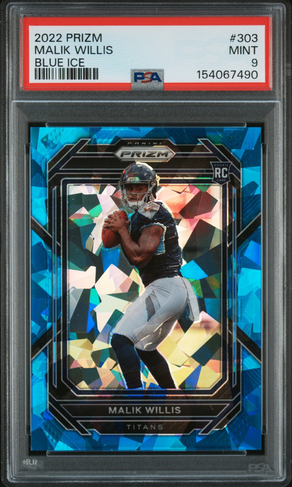 2022 PANINI PRIZM BLUE ICE #303 MALIK WILLIS 86/99 PSA 9