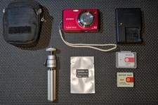 Sony Cyber-shot DSC-W230 12.1 Megapixel Digital Camera FULL Bundle-RARE Dark Red