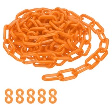 Orange Plastic Chain 10 ft 6mm Safety Barrier Chain