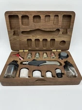 Vintage Testor AZTEK Airbrush Set In Walnut Box With Hose Untested Original Box