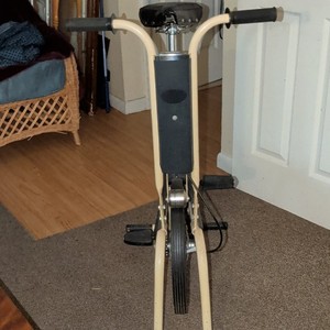Exercycle Upright Exercise Bike w/ Timer Adjustable Seat Beige/Black