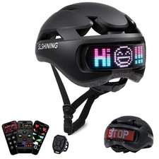 LED Fahrradhelm mit LED-Display Rücklicht Sm...