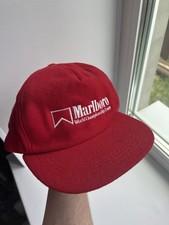 Vintage Marlboro Racing Team World Hat Cap Wool Snapback Red Embroidered