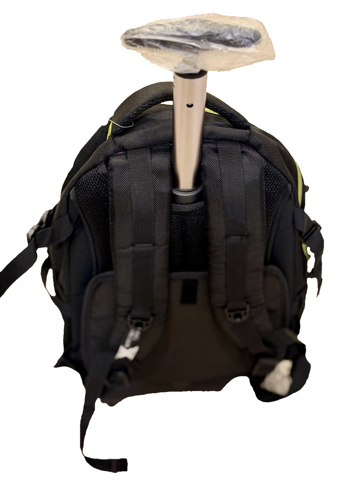 Rolling Picture Add MAK'S Sportsgear Rolling Backpack 18in Black Lime Green Telescoping ...