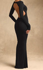 Robe maxi Oh Polly Regine modale froncée dos nu noire - BNWT UK L taille 14