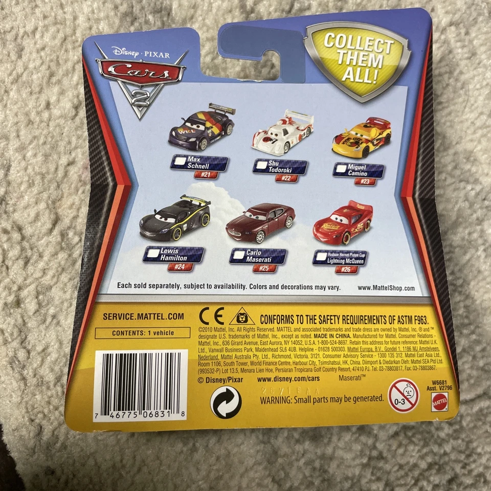 Disney Pixar Cars 2 Hudson Hornet Piston Cup Lightning McQueen #26 NEW!  - Image 2 of 2