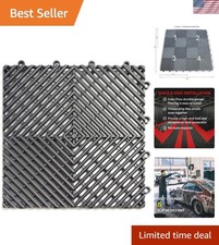 Durable RaceDeck Garage Floor Tiles - 12x12” Easy Install & Customizable 48-Pack