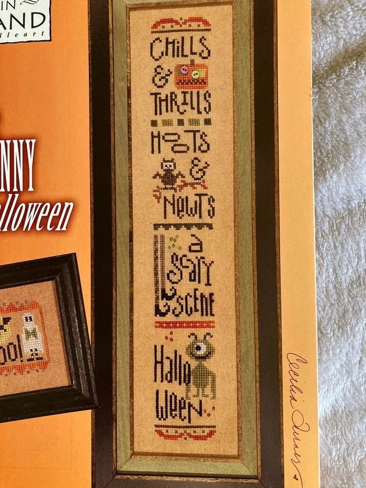 Heart In Hand Here’s The Skinny On Halloween Cross Stitch w/Beads Buttons & Boo! - Image 4 of 4