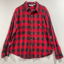 Dakota Five Brother Red Black Buffalo Plaid Flannel Shirt Mens XL Made in USA